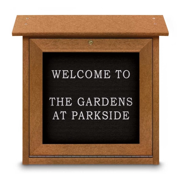 Outdoor Enclosed Combo Board, 48"x36", Black Frame/Grey & Cobalt